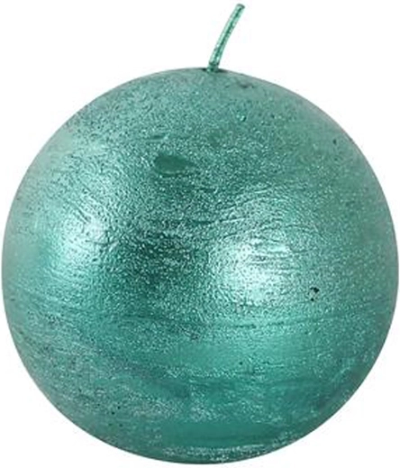 Rustikální kulatá svíčka 8 cm – zelená Provence