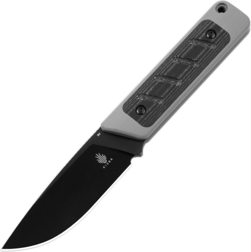 Kizer Smolt pevný nůž 7,4 cm, černý/světle šedý, G10 a Micarta, pouzdro Kydex