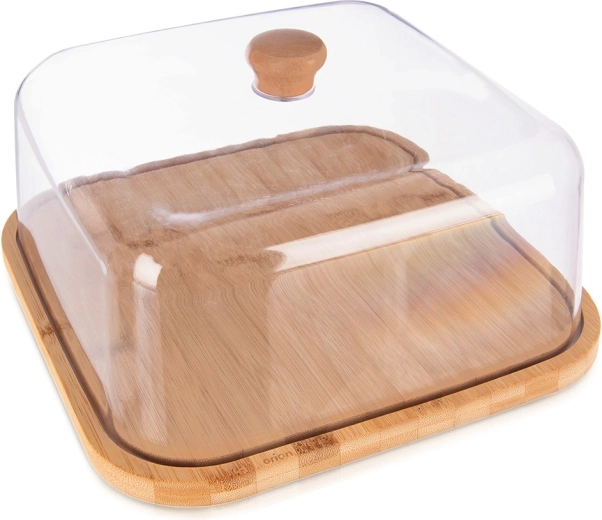 Bambusová servírovací deska s poklopem, čtvercová 30 × 30 × 17 cm