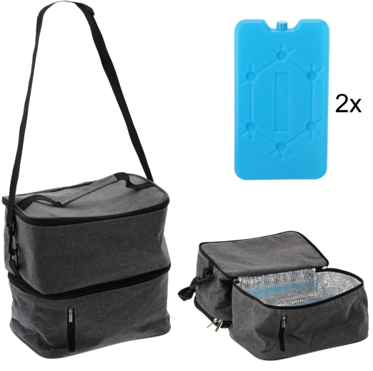 Termotaška 13 l se dvěma chladicími vložkami, šedá
