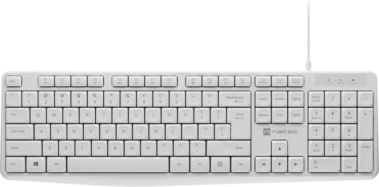 Natec Nautilus slim kancelářská klávesnice US bílá