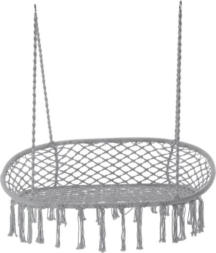 Dvojité závěsné křeslo houpací šedé