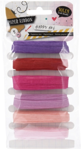 Vázací papírová stuha 5 m – mix barev (6 ks)