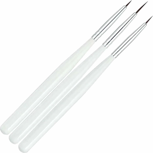 Zestav štětců na zdobení nehtů - 3 ks