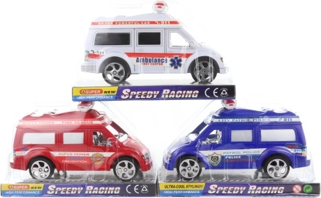 Záchranné auto na setrvačník, plastové, 19 cm