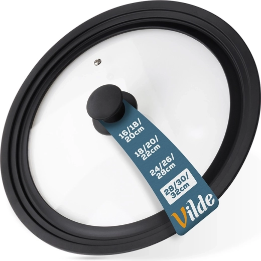 Univerzální skleněná poklice se silikonovým okrajem 28/30/32 cm