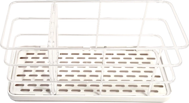 Kovový drátěný stojan na nádobí, bílý 20 × 8,5 × 10 cm