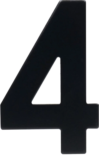 Domovní číslo 4, 95 mm, nerez, černá matná