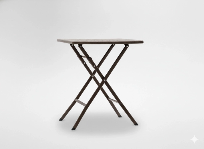 Skládací turistický stůl 61,5 × 61,5 × 73 cm hnědý