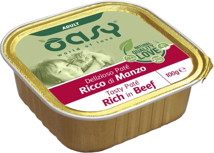 Oasy Tasty Pate Adult hovězí paštika pro kočky 100 g
