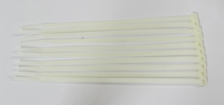 Bílé stahovací pásky 195 × 4,7 mm, 10 kusů