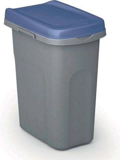 Koš na tříděný odpad HOME ECO SYSTEM 25 l, šedý s modrým víkem
