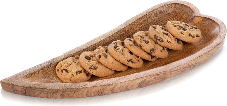 Dřevěný servírovací talíř z mangového dřeva 38 × 15,5 × 3,5 cm