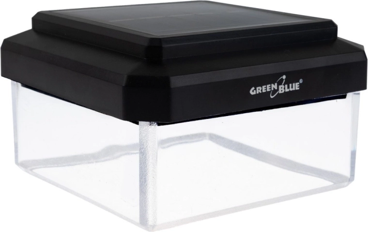 Solární LED čepička na sloupek 80 × 80 mm, teplá bílá 3200 K – GreenBlue