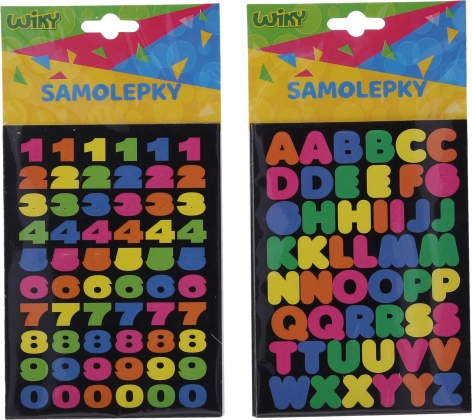 Barevné samolepky 11,5 × 15 cm – abeceda nebo čísla