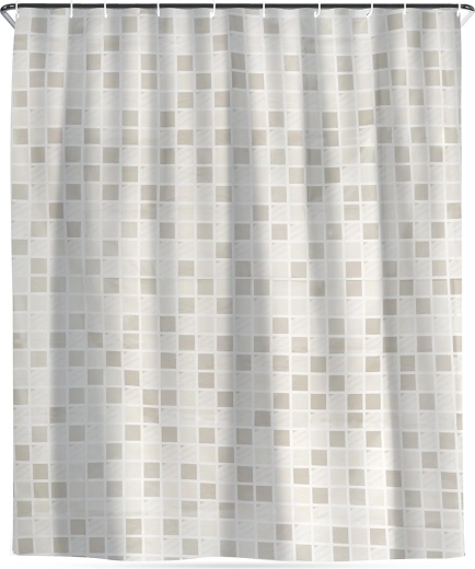 Voděodolný sprchový závěs s háčky, mozaika 180 × 180 cm