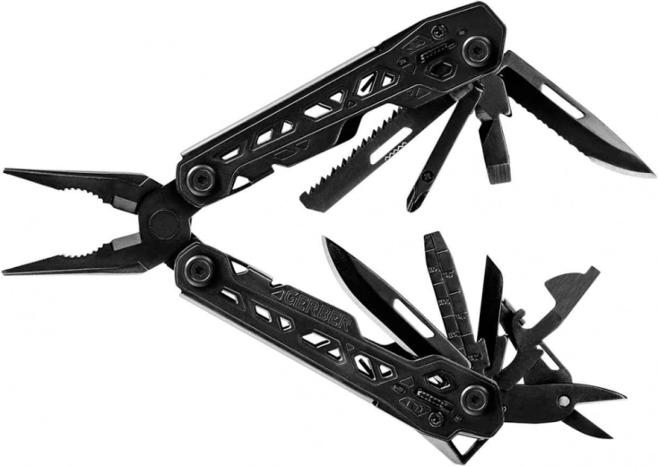 Multitool Gerber Truss Black – černý multifunkční nástroj s 17 funkcemi a pouzdrem