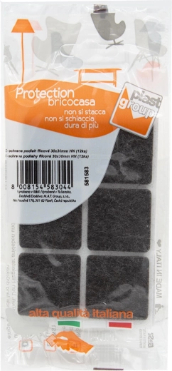 Filcové samolepicí podložky pod nábytek 30 × 30 mm, hnědé (12 ks)