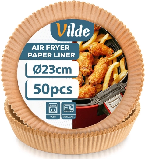 Papírové vložky do horkovzdušné fritézy 23 cm, 50 ks Vilde