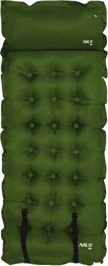Samonafukovací karimatka NILS Camp s polštářkem, tmavě zelená