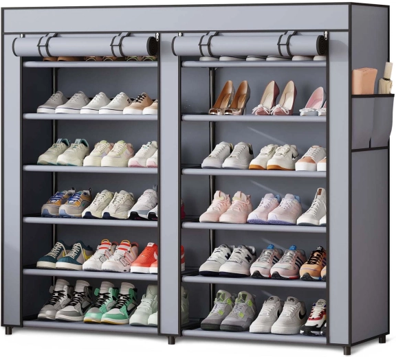 Textilní skříň na boty Massido grafitová