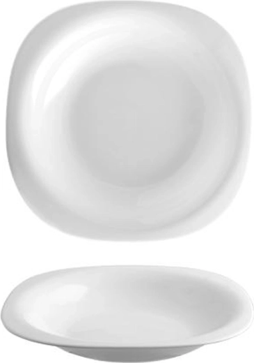 Polévkový čtvercový talíř Boreal 22 × 22 cm z opálového skla