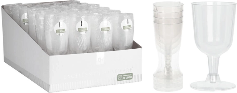 Plastové sklenice na víno 160 ml – sada 4 ks