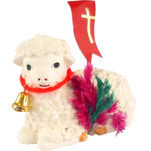 Ležící velikonoční beránek ze sádry