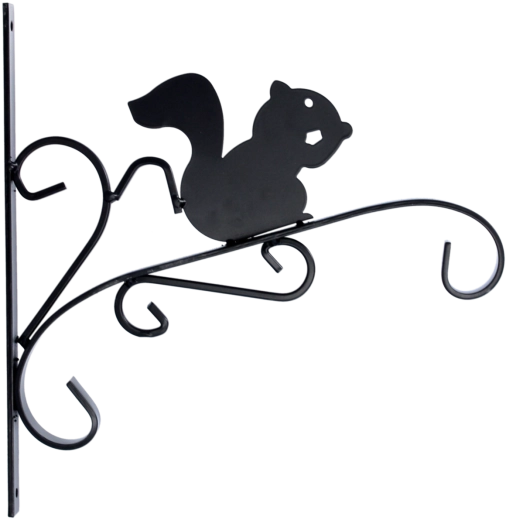 Závěsný držák na květináč 30 × 28 cm černý – veverka