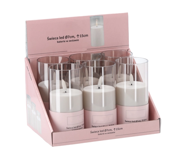 LED svíčka v tubě 15 cm, průměr 7 cm