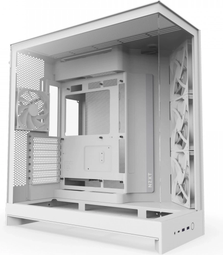 NZXT H9 Flow bílá skříň mid-tower s panoramatickým sklem