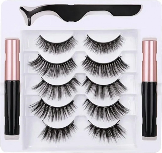 Magnetické řasy 5 párů se 2 magnetickými linkami a pinzetou