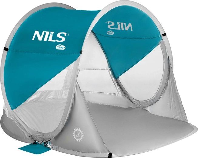 Samorozkládací plážový stan NILS Camp modrozelený