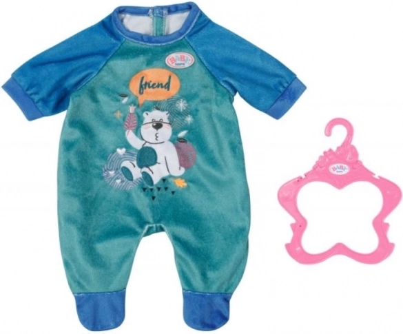 Sametové modré dupačky pro panenku Baby Born 43 cm