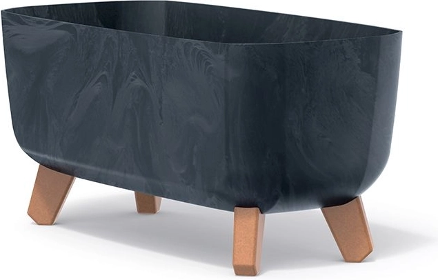 Květináč s nožičkami Gracia Case betonový efekt 39 cm antracit