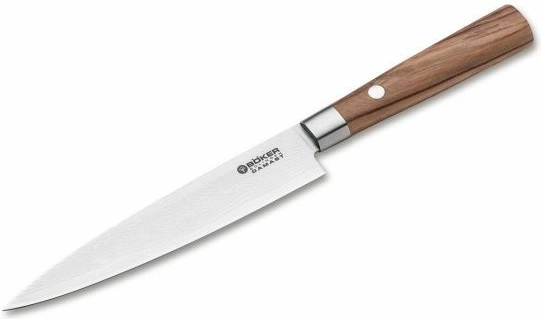 Böker Manufaktur Solingen Damast Olive užitkový kuchyňský nůž 15 cm