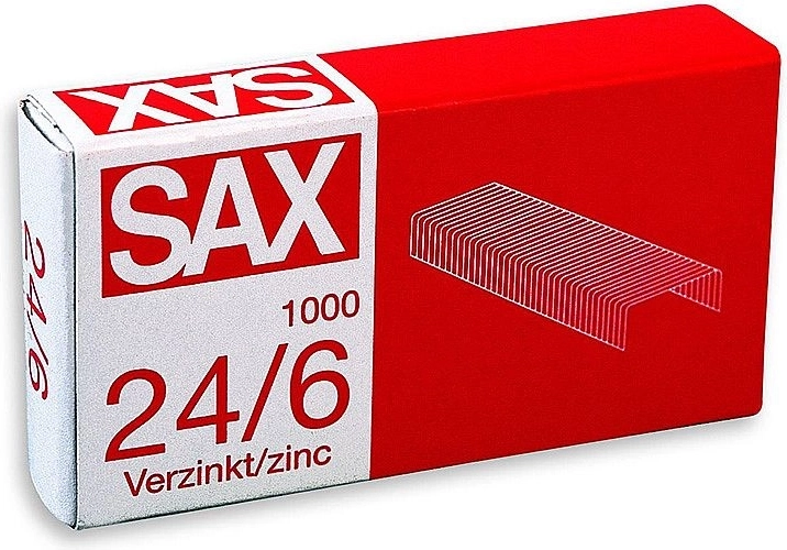 Sešívací spony 24/6 pozinkované, 1000 ks