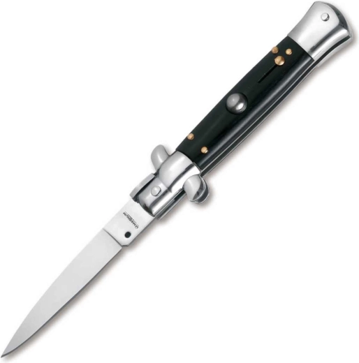 Magnum Sicilian Needle Dark Wood automatický nůž 8,2 cm, satén, dřevo Pakka