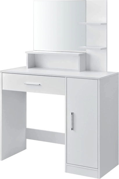 Moderní bílý toaletní stolek s zrcadlem ModernHome