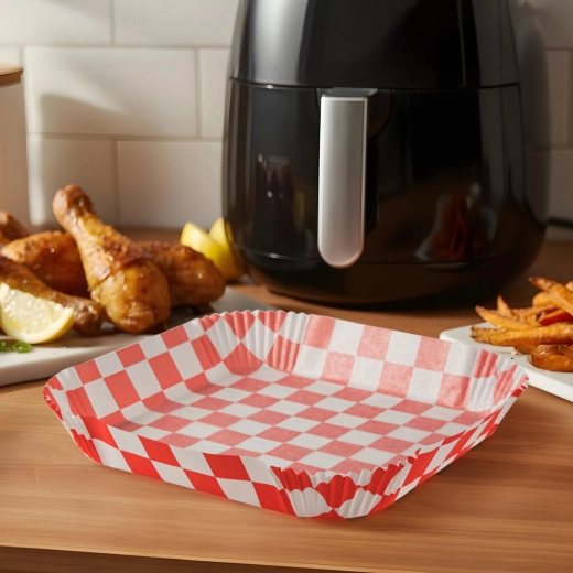 Pečicí papír do horkovzdušné fritézy, kostkovaný, čtvercový 23 cm, 50 ks