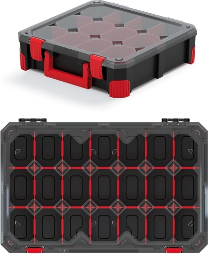 Organizér TITAN s 21 přihrádkami, průhledné víko z polykarbonátu