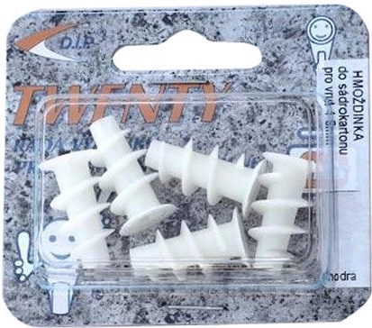 Plastová hmoždinka do sádrokartonu, 5 ks, blistr