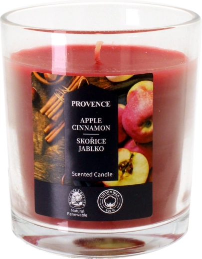 Vonná svíčka ve skle Skořice a jablko 7 × 8 cm
