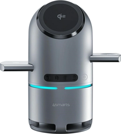 Bezdrátová nabíjecí stanice 3v1 4smarts ChargeBot Sound Qi2 šedá