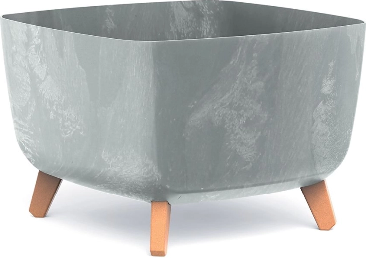 Květináč Gracia Square s betonovým efektem 39 × 39 × 27 cm, šedý