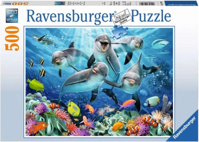 Puzzle 500 dílků – delfíni RAVENSBURGER