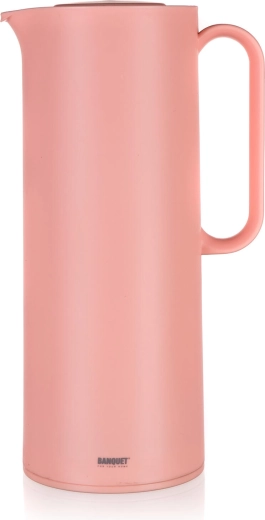 Růžová termokonvice BANQUET Matty 1 l se skleněnou vložkou