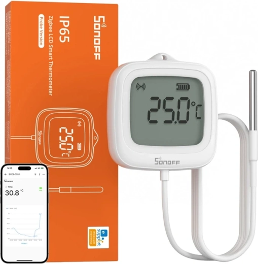 Zigbee teplotní senzor SONOFF SNZB-02LD s LCD displejem a sondou