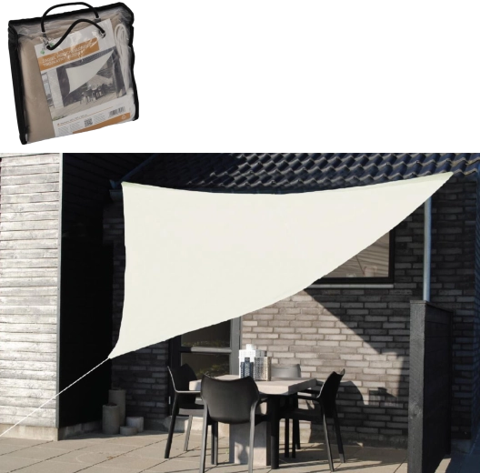 Trojúhelníková stínící plachta béžová 3,6 m