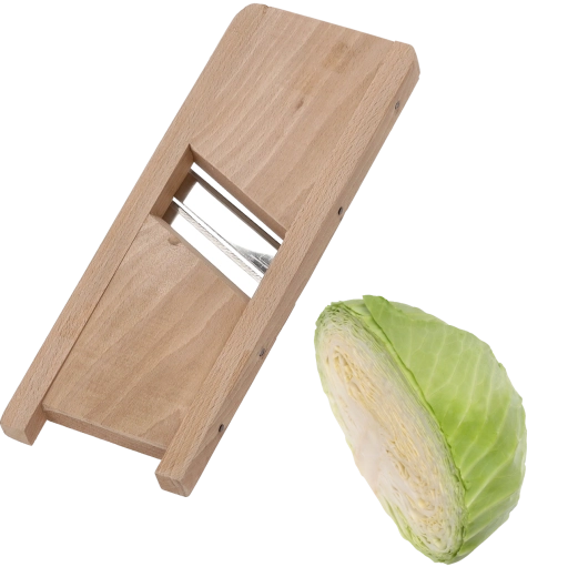Dřevěná dvoubřitá struhadla na zelí 25 × 13 cm